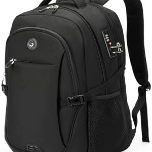 SHRRADOO Anti Theft Laptop Backpack Travel Backpacks with usb Charging Port for Women Men High School College Backpack Computer Bag Fits 17 Inch Laptop,Grey